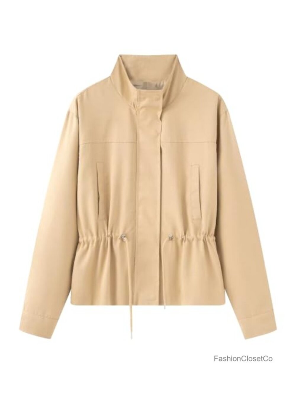 Women's Lightweight Utility Jacket Peplum Windbreaker Anorak, 100% Polyester